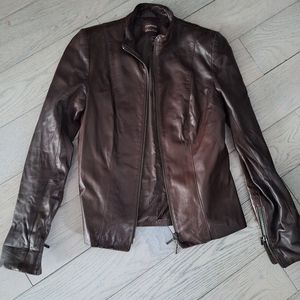 Dark Brown Danier leather jacket